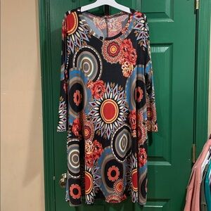 Vibrant Multicolor Patterned Women's Dress